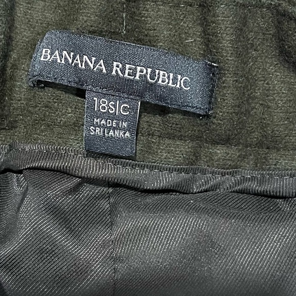 💚 Banana Republic wide-leg wool pants – dark olive green, size 18 - Picture 2 of 10